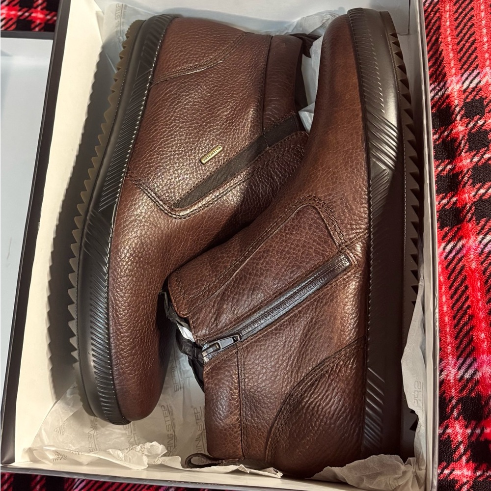 Spring Step Men's Dark Brown Leather Boots